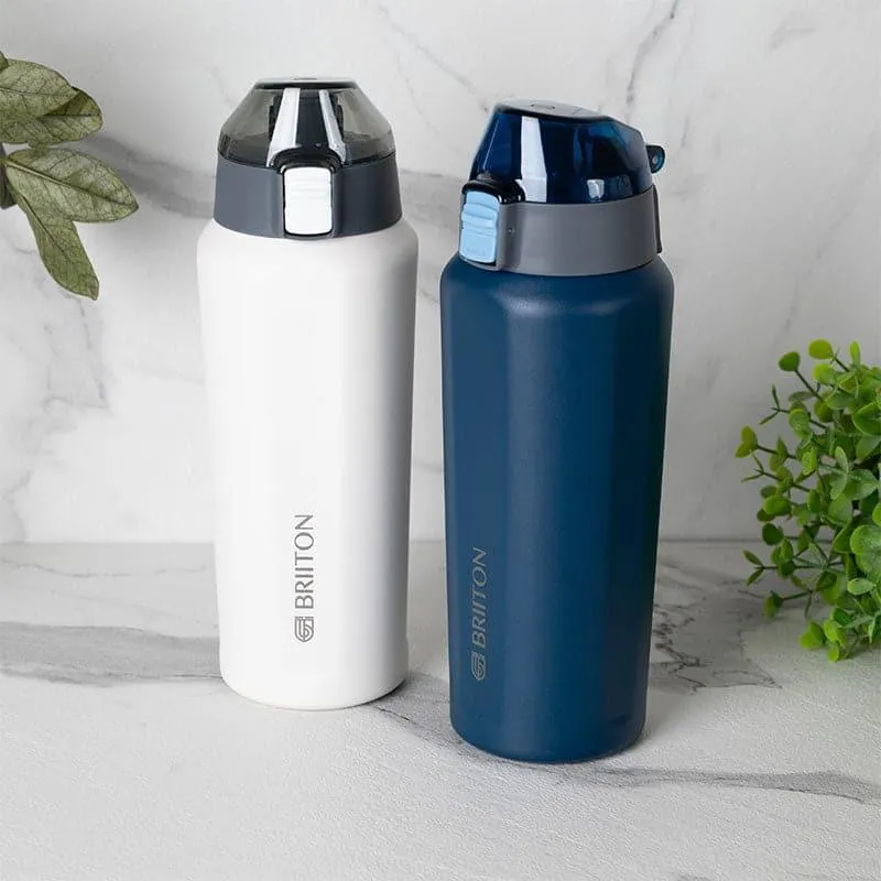 Hydra Hue Hot & Cold Thermos Water Bottle (White & Blue, 650 mL Each) - Set Of Two media 1