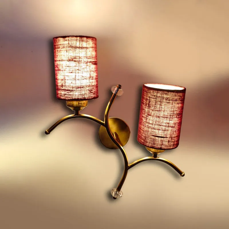 LumiBranch Dual Jute Wall Lamp - Maroon media 6