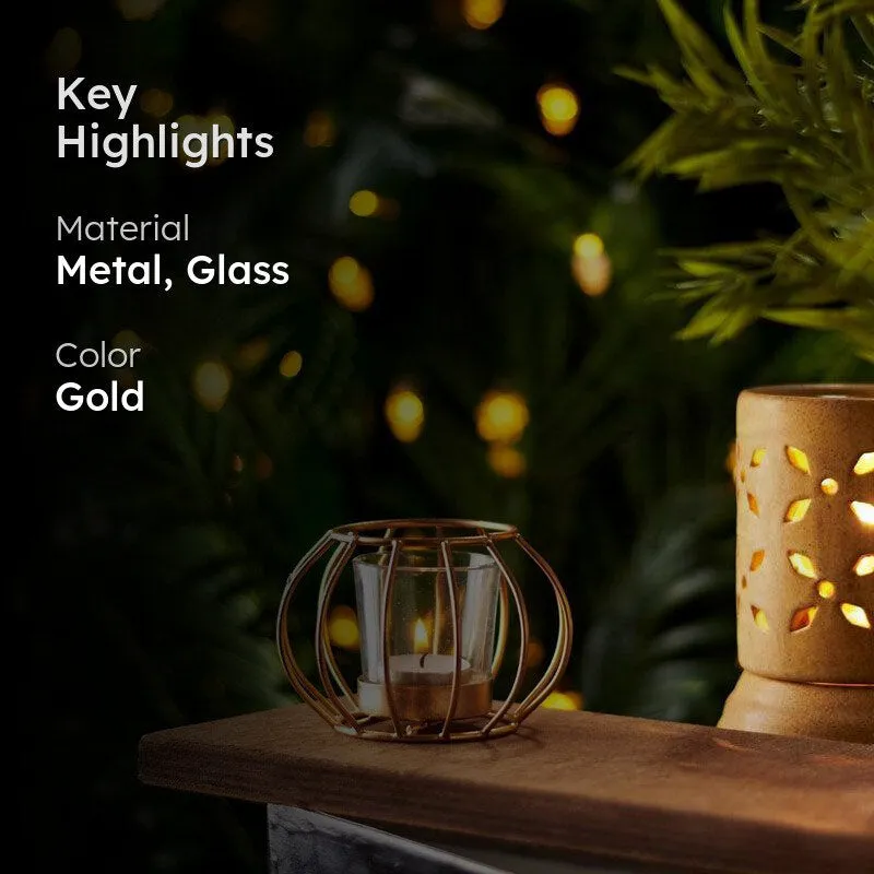 Cage Lumina Tealight Candle Holder - Set Of Two media 2