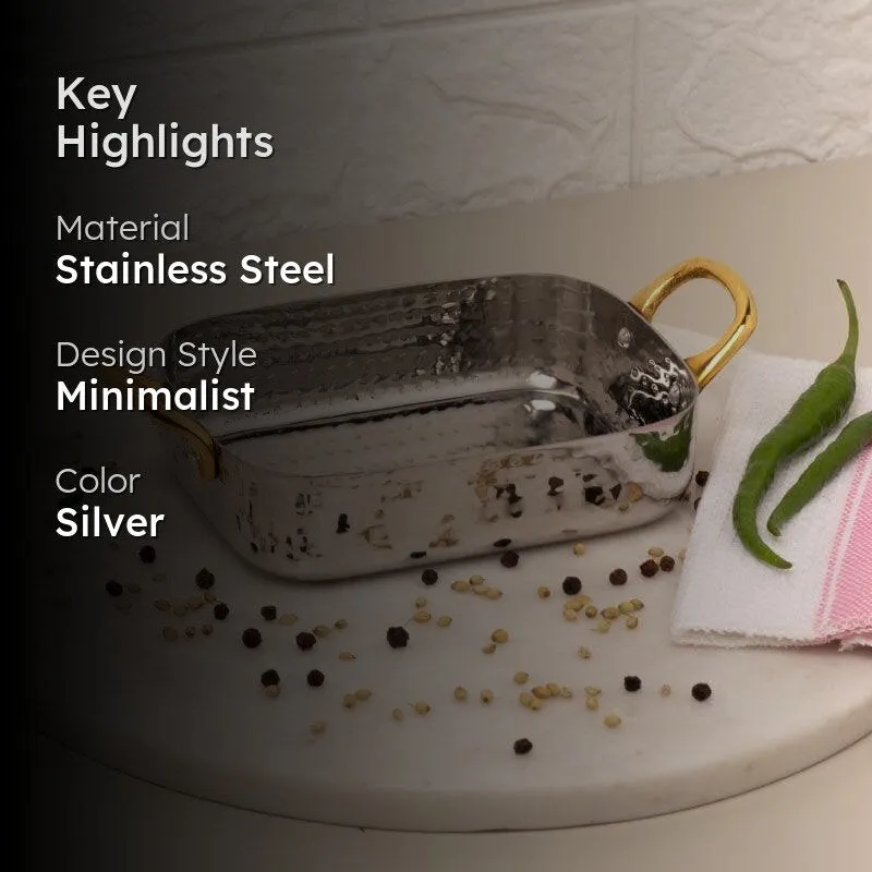 Vintage Charm Hammered Rectangular Serving Pan - 500 mL media 2
