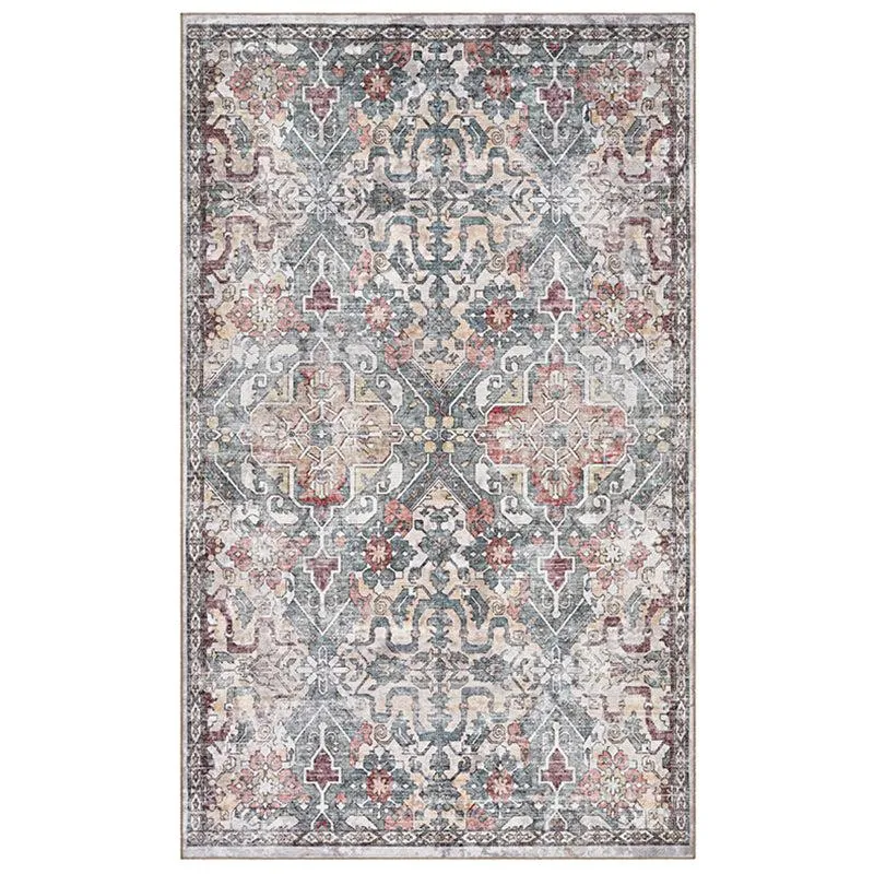 Isabella Ethnic Polyester Carpet - Grey & Brown media 1