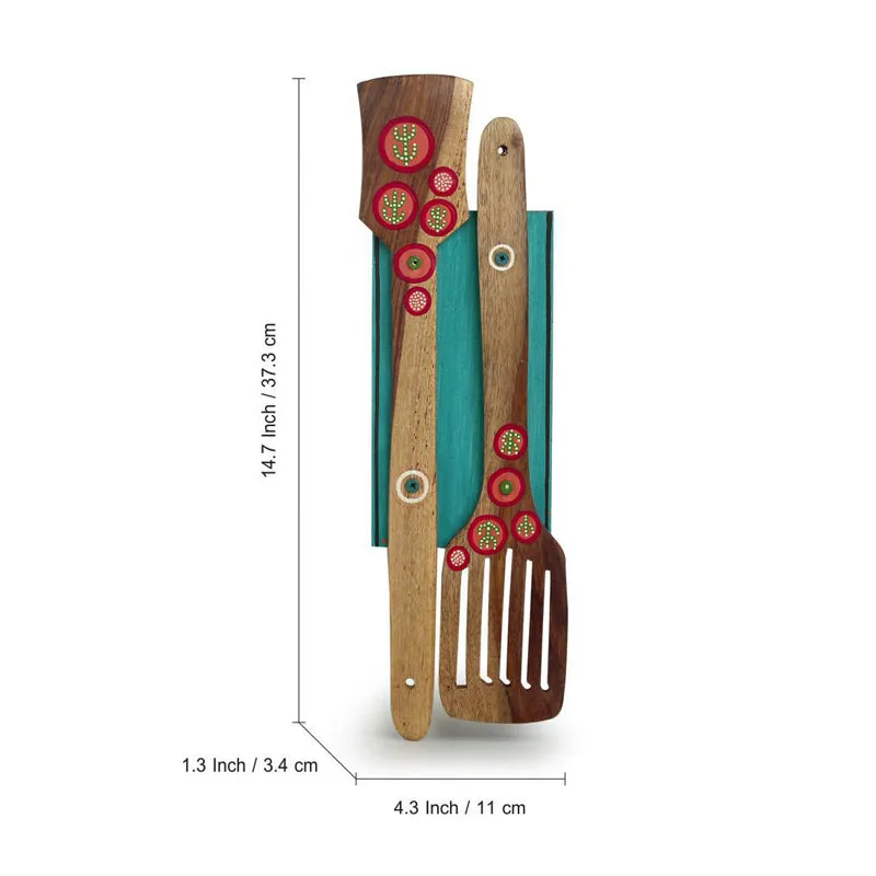 Spice Spatula Mango Wood Wall Accent media 4