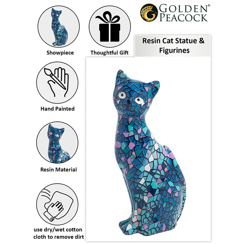 Mosaic Kitten Showpiece - Blue media 4