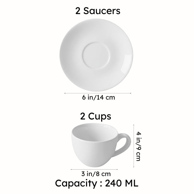 Checkmate Cup & Saucer (240 ML) - Four Piece Set media 8