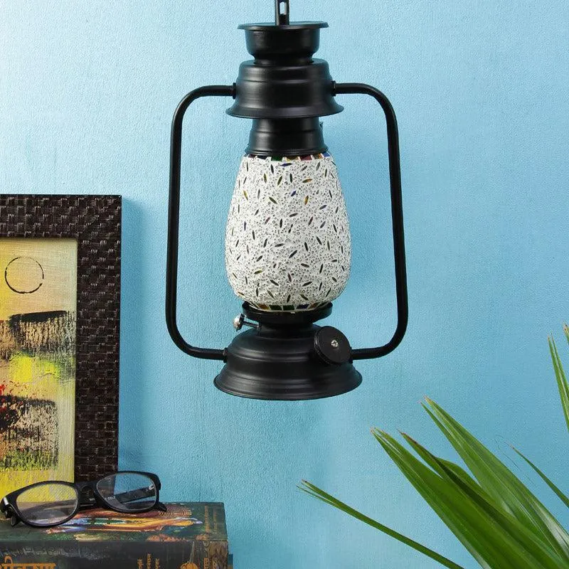 Siera Mosaic Lantern Iron Wall Lamp - Black media 3