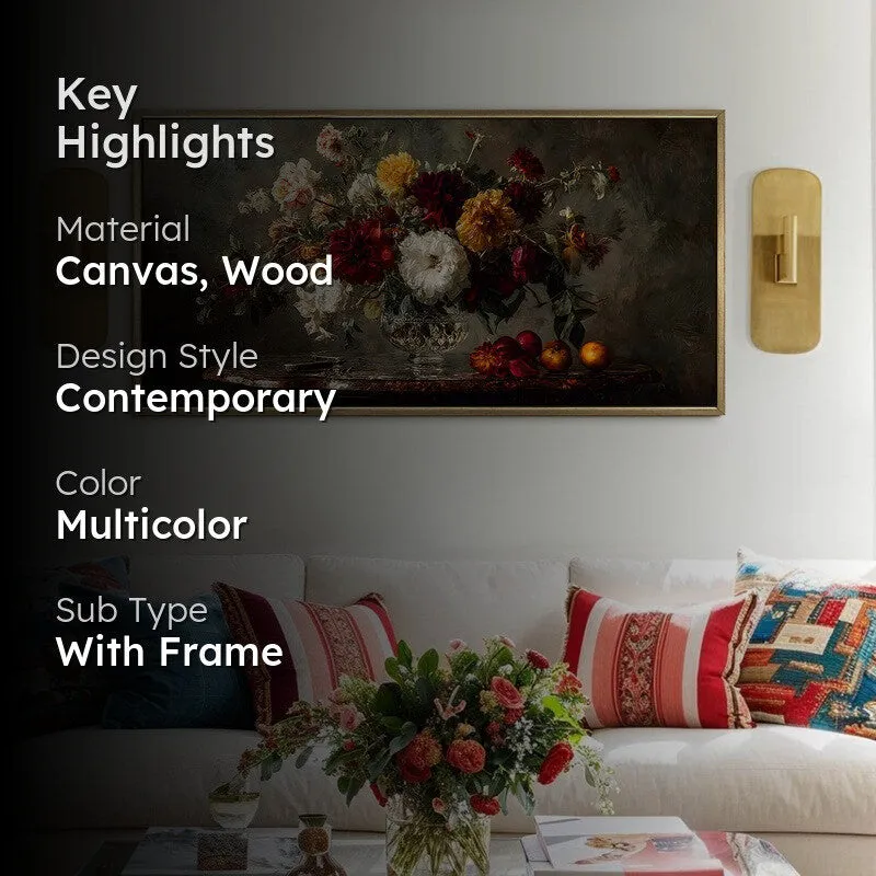 Opaline Rose Canvas Wall Painting With Frame media 2