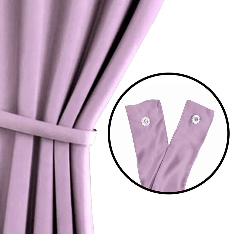 Aurelin Solid Curtains (Pink) - Set Of Two media 5