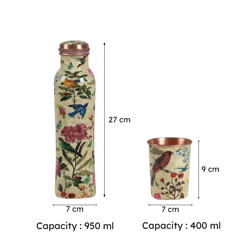 India Circus Eden Copper Bottle With Glasses (950 mL/400 mL Each) - Three Piece Set media 6