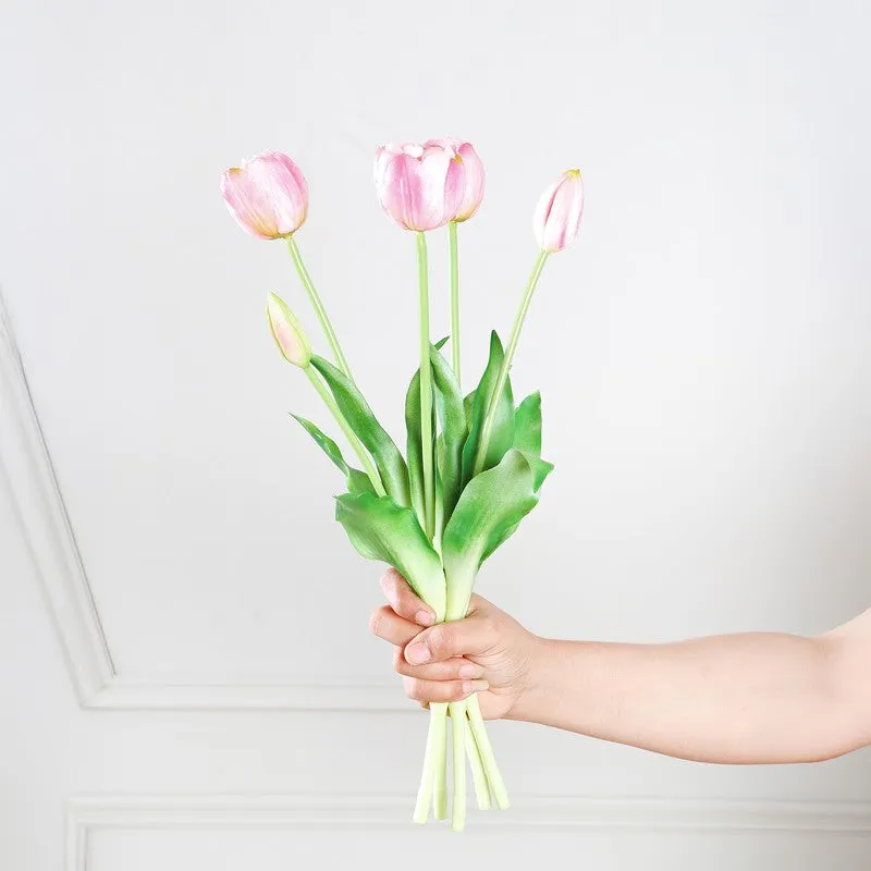 Tulip Artificial Flower Bunch - Light Pink media 5