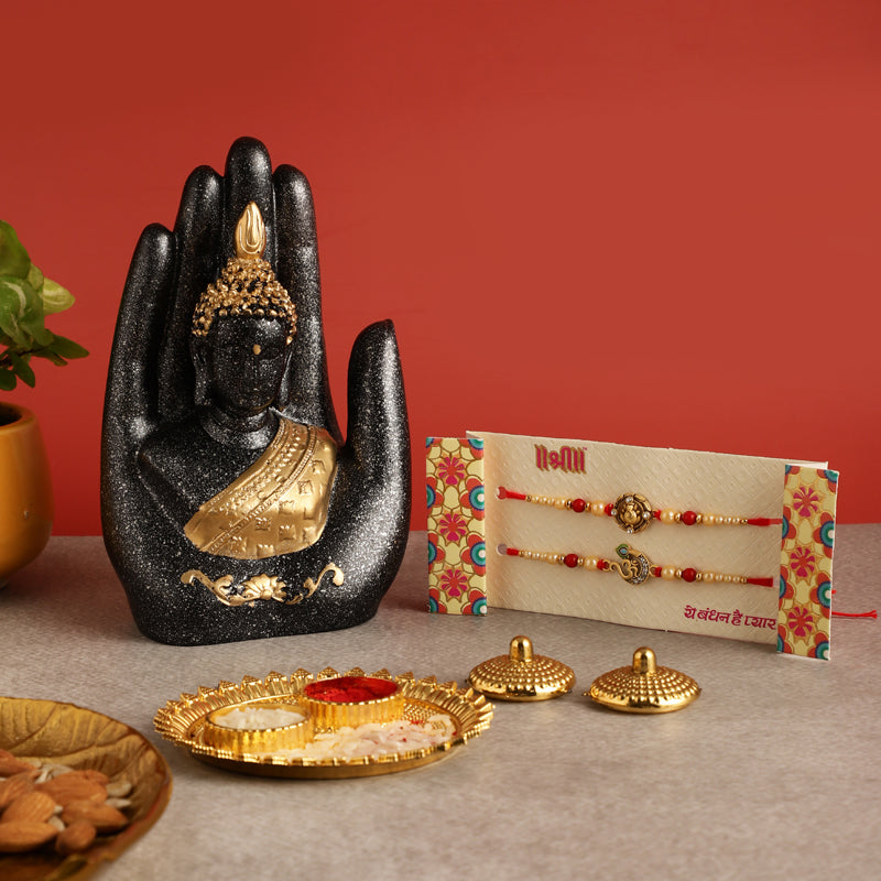 Palm Buddha Rakhi Hamper