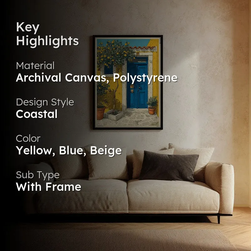 Garden House Canvas Wall Painting - Black Frame media 2
