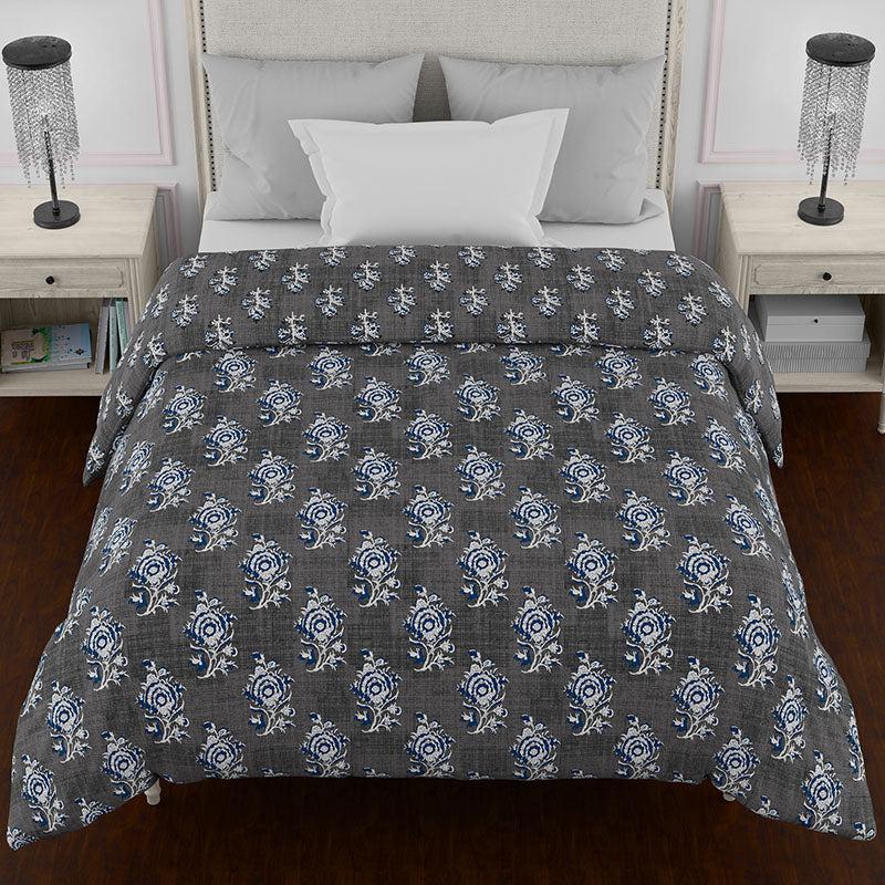 Yasti Reversible Ethnic Cotton Comforter (Grey & White) - 150 GSM media 3