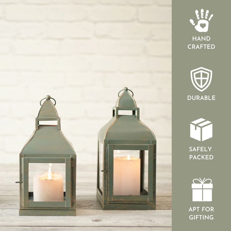 Vilara Lantern Tealight Candle Holder (Green) - Set Of Two media 3