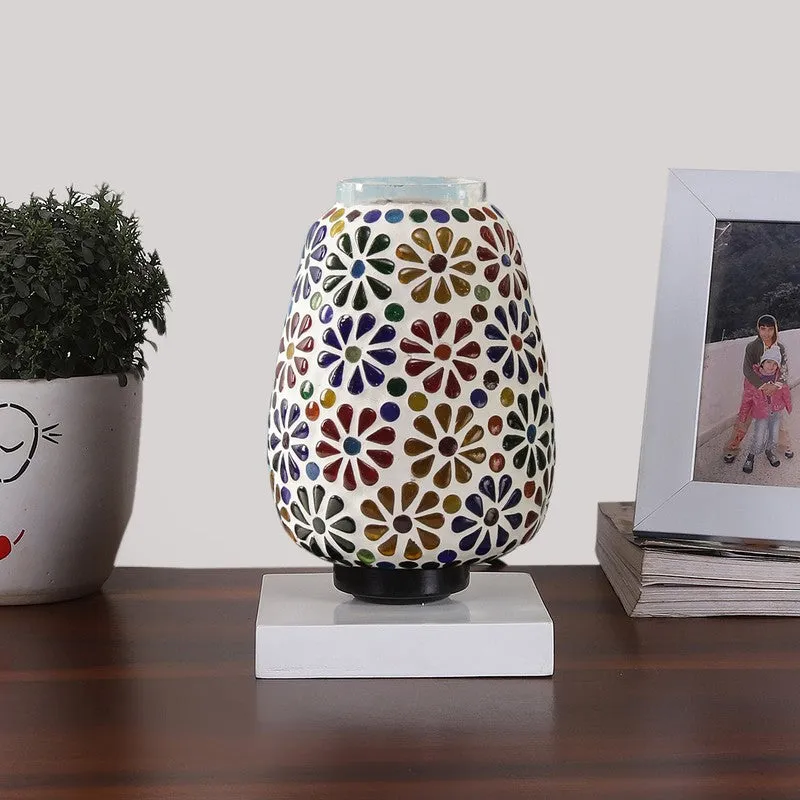 Prismoria Glass Table Lamp With Wooden Base - Multicolor media 4