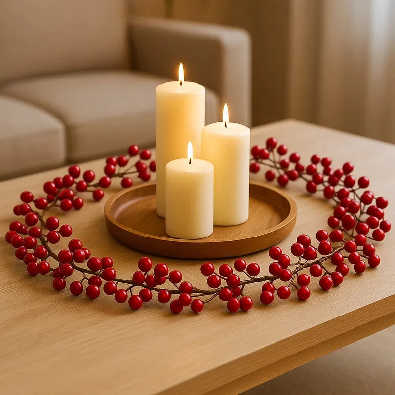 Ruby Cherry Garland Foam Christmas Ornament - Red media 5