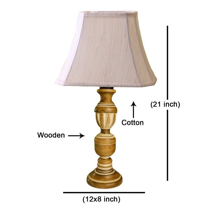 Zenrae Opal Wooden Table Lamp - OffWhite media 8