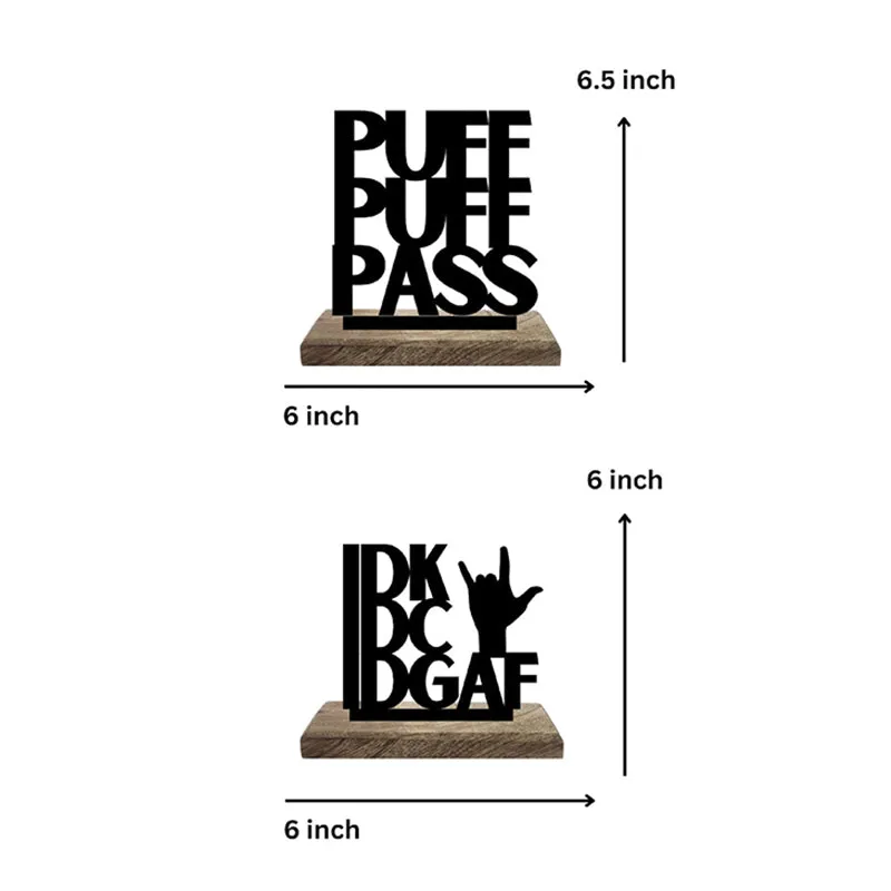 Chillaxing Attitude Typography Showpiece - Set Of Two media 7