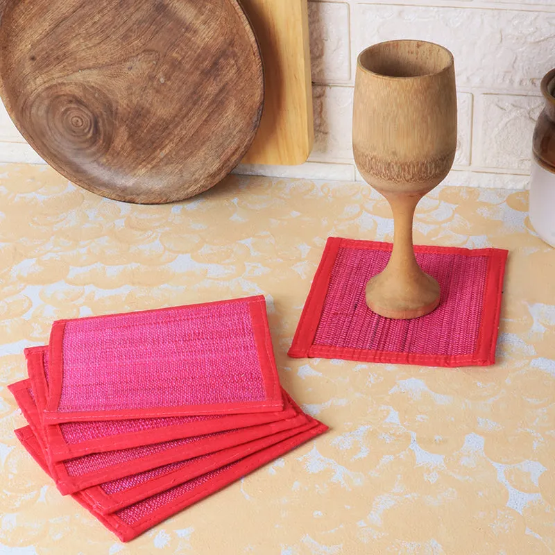 Woodland Nest Bamboo Coaster (Pink) - Set Of Four media 1