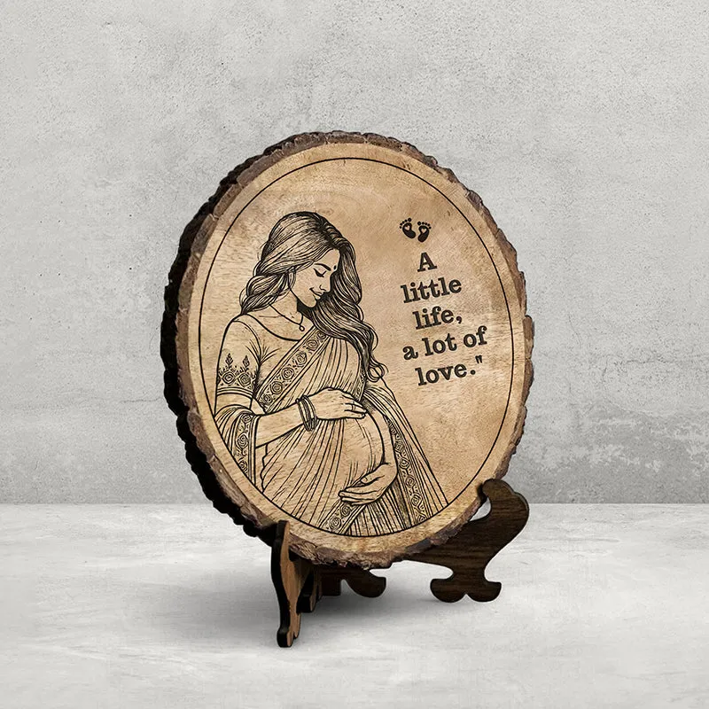 A Little Life, A Lot Of Love Wood Showpiece - Round media 3