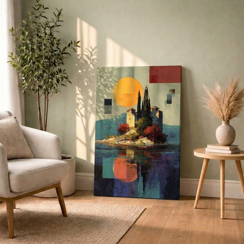 Abstract Castle Landscape Canvas Wall Art