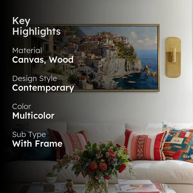 Chromatic Coast Canvas Wall Painting With Frame media 2