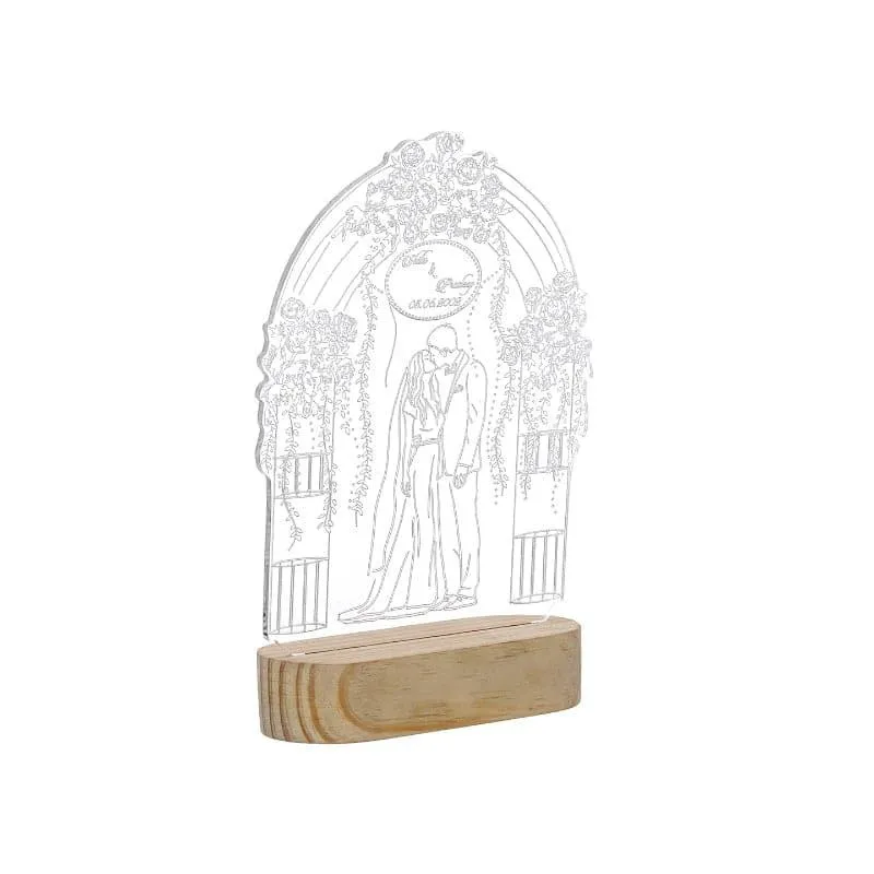 Wedding Bells Luminance LED Acrylic Table Lamp - Brown media 3