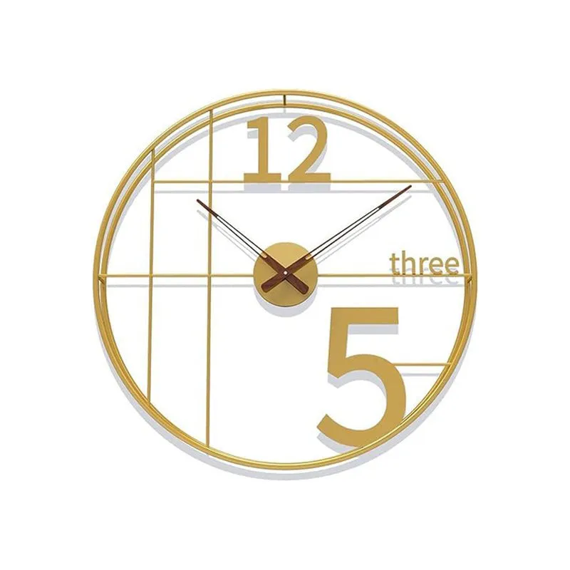 Alarm Silent Wall Clock - Gold media 4