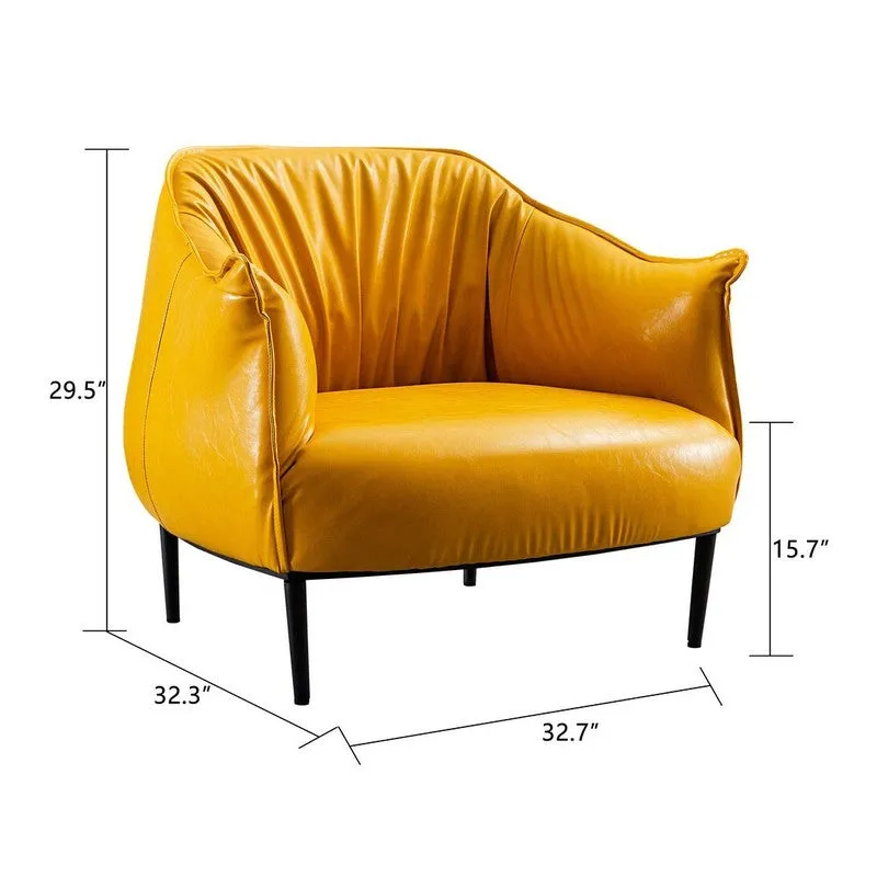 Elvora Neem Wood Accent Chair - Yellow media 5