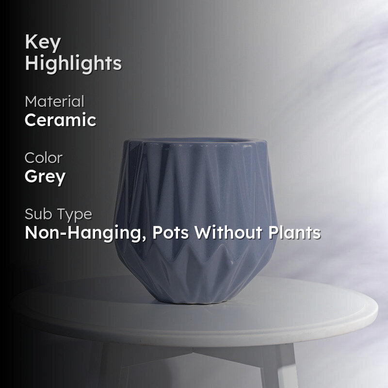 Ugaoo Precious Horcrux Gray Ceramic Pot media 2