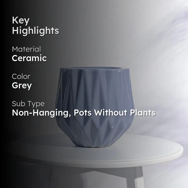 Ugaoo Precious Horcrux Gray Ceramic Pot media 2