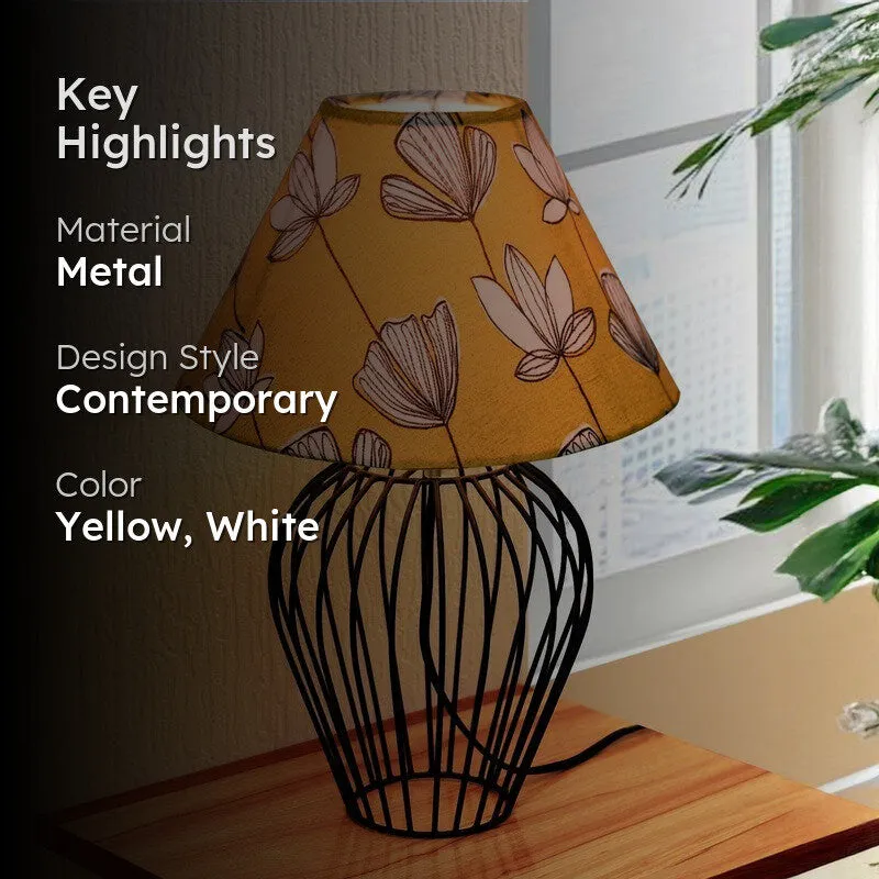 LeafGlow Botanical Metal Table Lamp - Yellow,White media 2