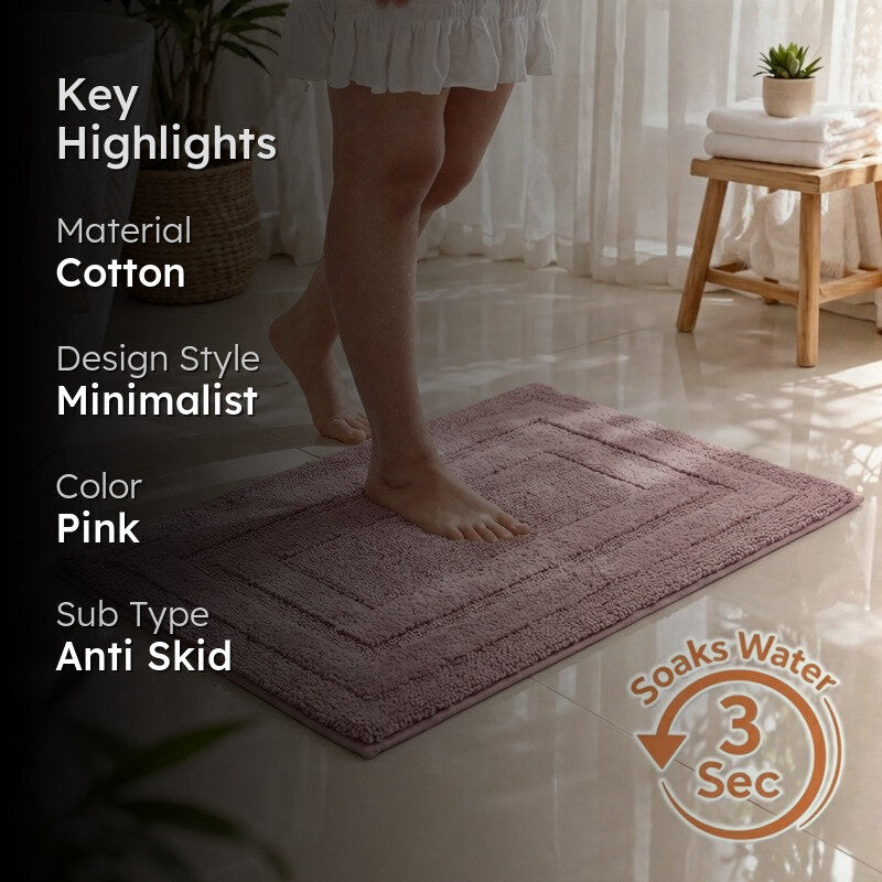 Aqualoom Anti skid Bath Mat  - Pink media 2