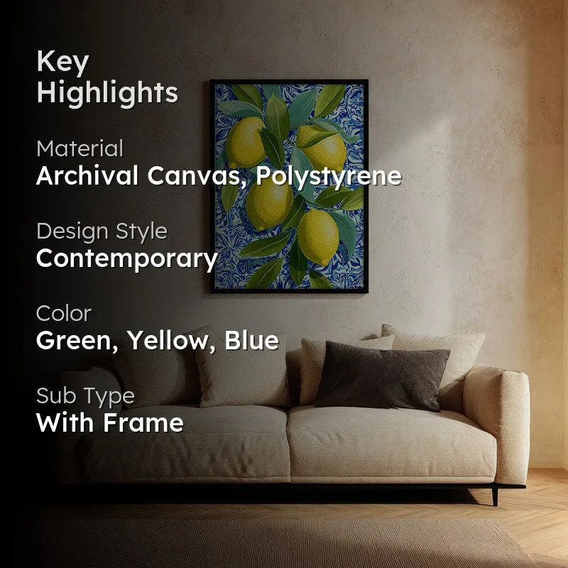 Citrina Canvas Wall Painting - Black Frame media 2