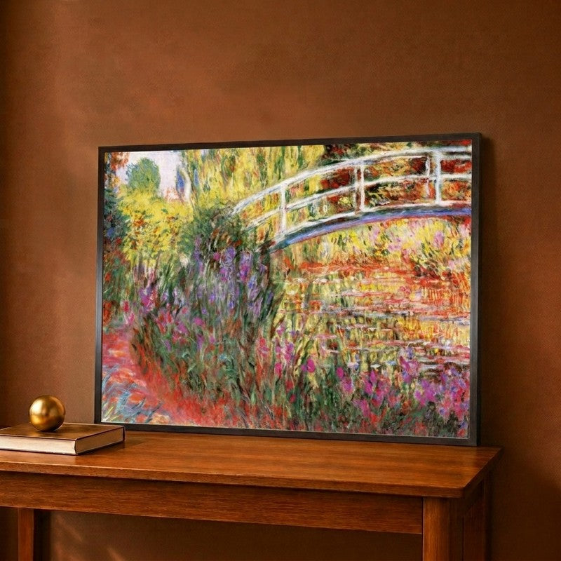 Japanese Bridge Canvas Wall Painting - 12 x 10 Inches