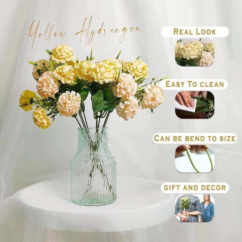 Bloom Hydrangea Artificial Flowers (Yellow) - Set Of Two media 6