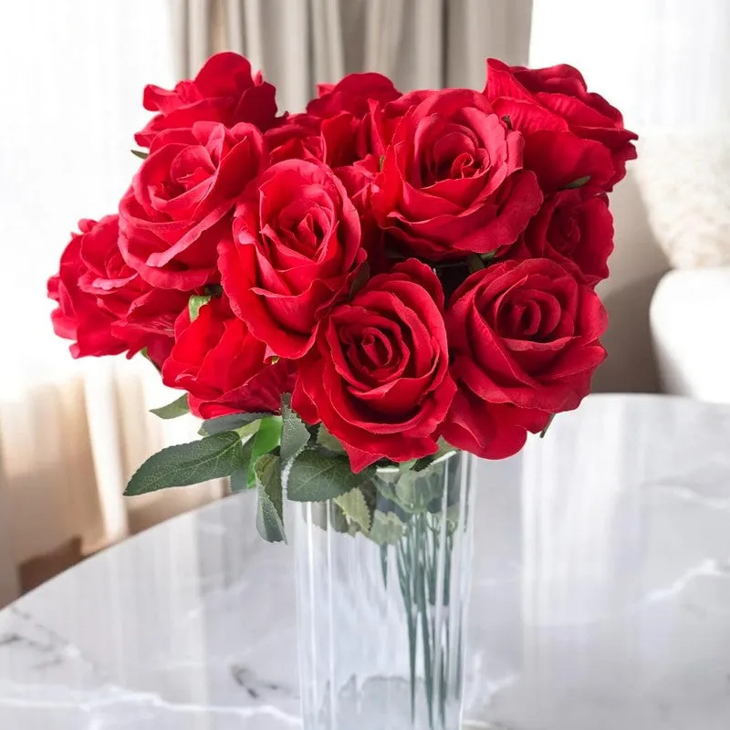 Faux Bright Rose Artificial Flower media 3