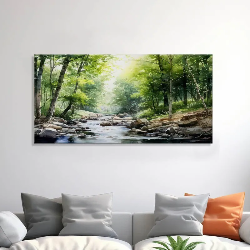 Amazon Forest Stream Poly Canvas Wall Painting media 1