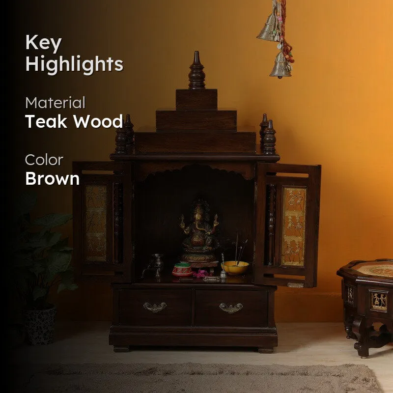 Divine Aura Teak WoodMandir media 2