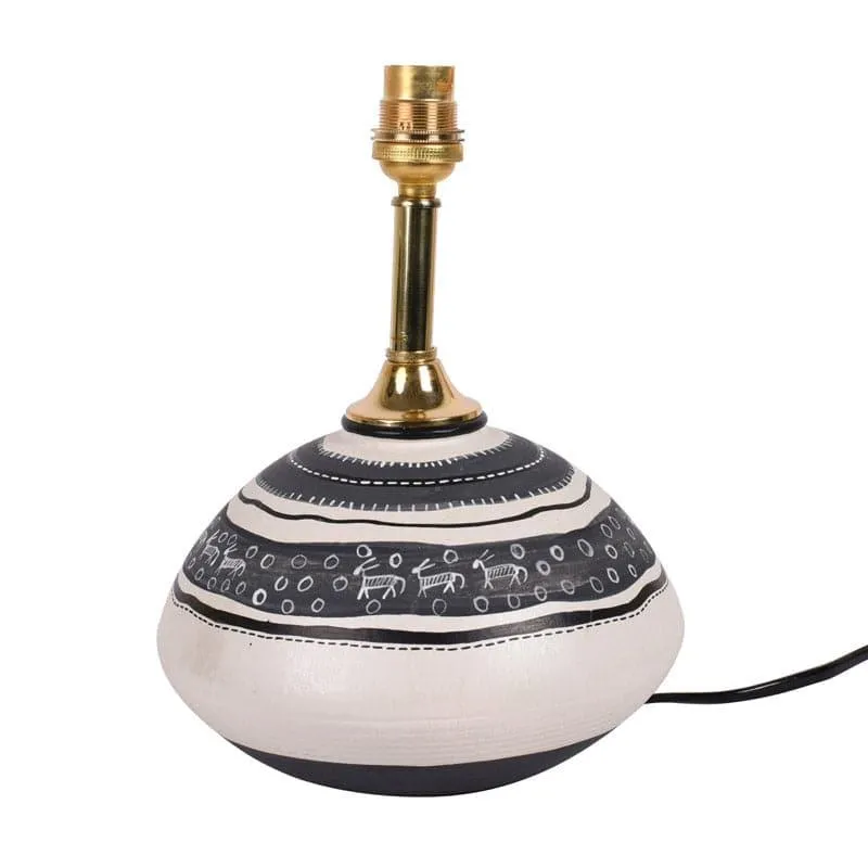Itaash Terracotta Table Lamp - Black,White media 5