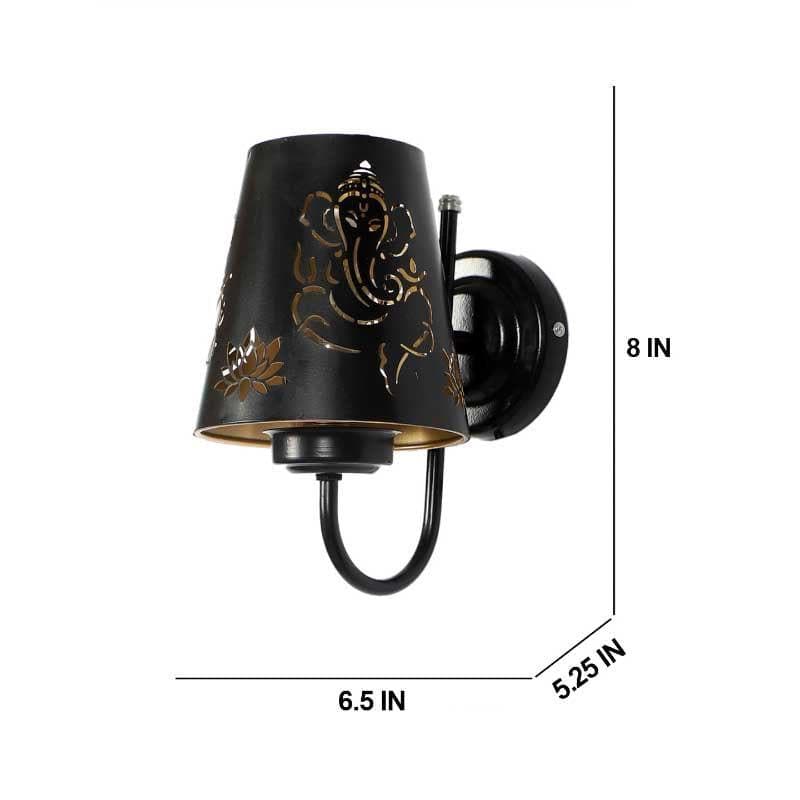 Ganeshji Etched Metal Wall Lamp media 7