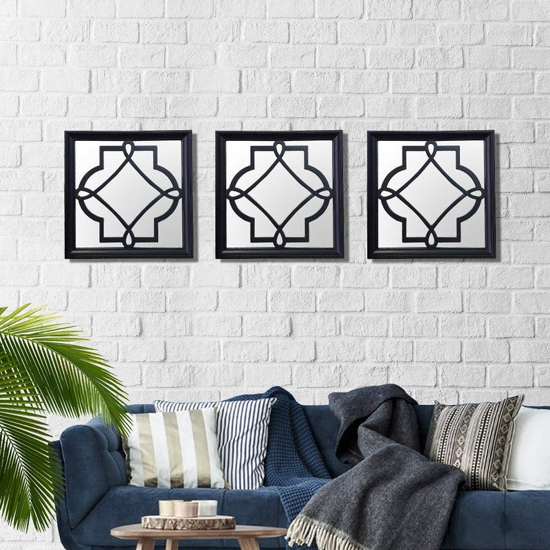 Geometric Bloom PVC Wall Mirrors - Set Of Three