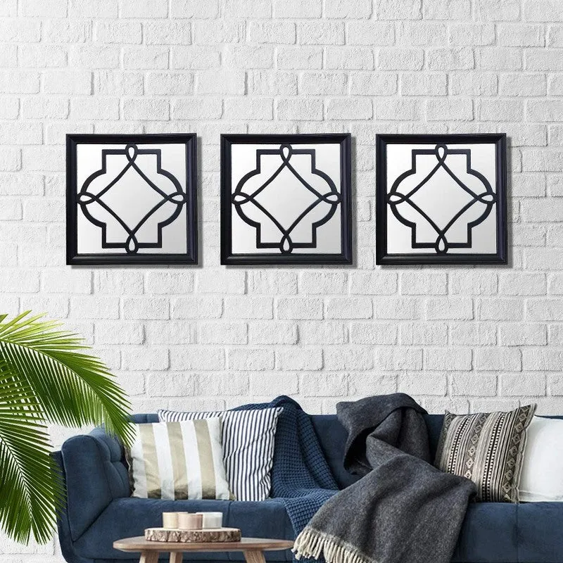Geometric Bloom PVC Wall Mirrors - Set Of Three media 1