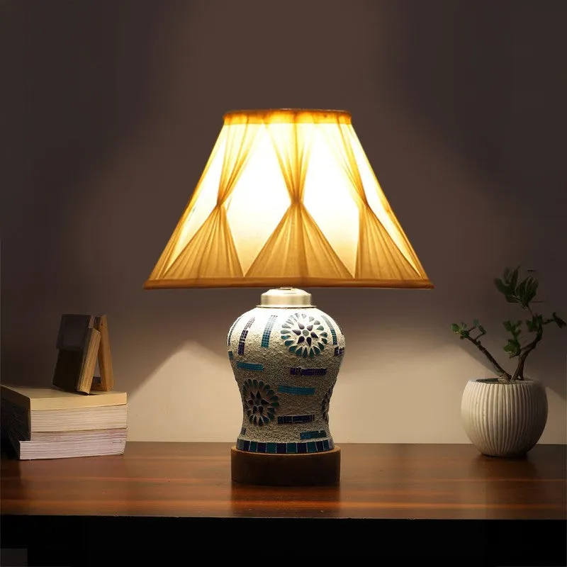 Sonara Smocked Wooden Table Lamp - Multicolor media 1