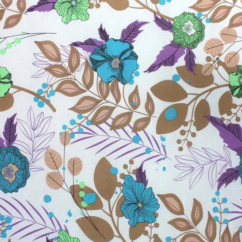 Yahvi Floral Cotton Bedsheet (Blue) - 110 TC media 6
