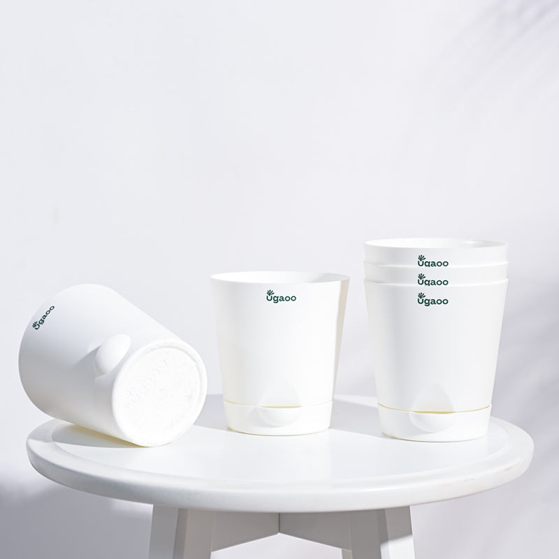Ugaoo Bare Root Plastic Planter (White) - Set Of Five media 5