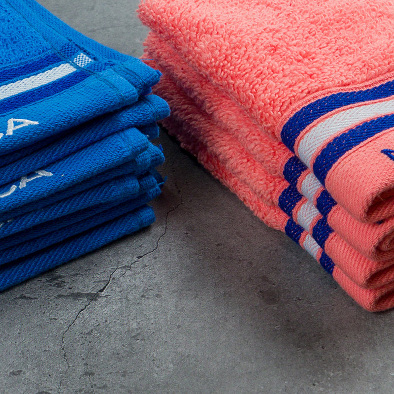 Nautica Dove Down Cotton Face Towel (Coral & Blue) - Set Of Eight media 5