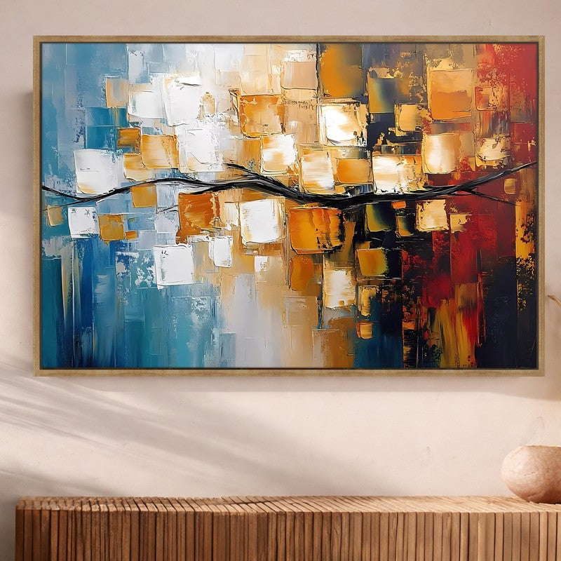 Blurred Shapes Wall Art With Frame