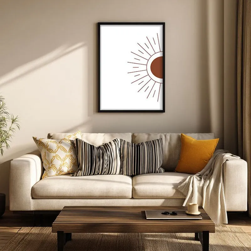 Amber Ray Canvas Wall Painting With Black Frame media 1