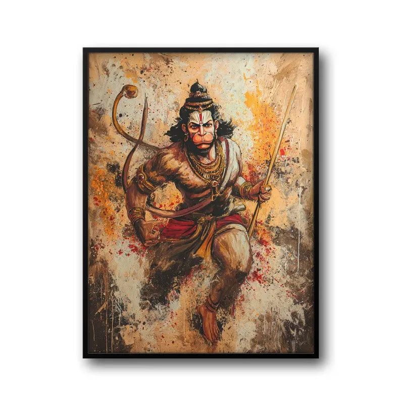 Hanuman Ji Warrior Form Archival Paper Wall Art media 7