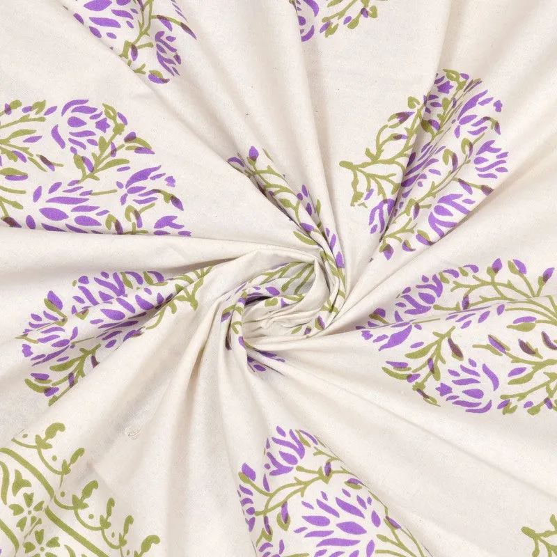 Vinera Cotton Bedsheet (Olive Green, Purple,White) - 240 TC media 5
